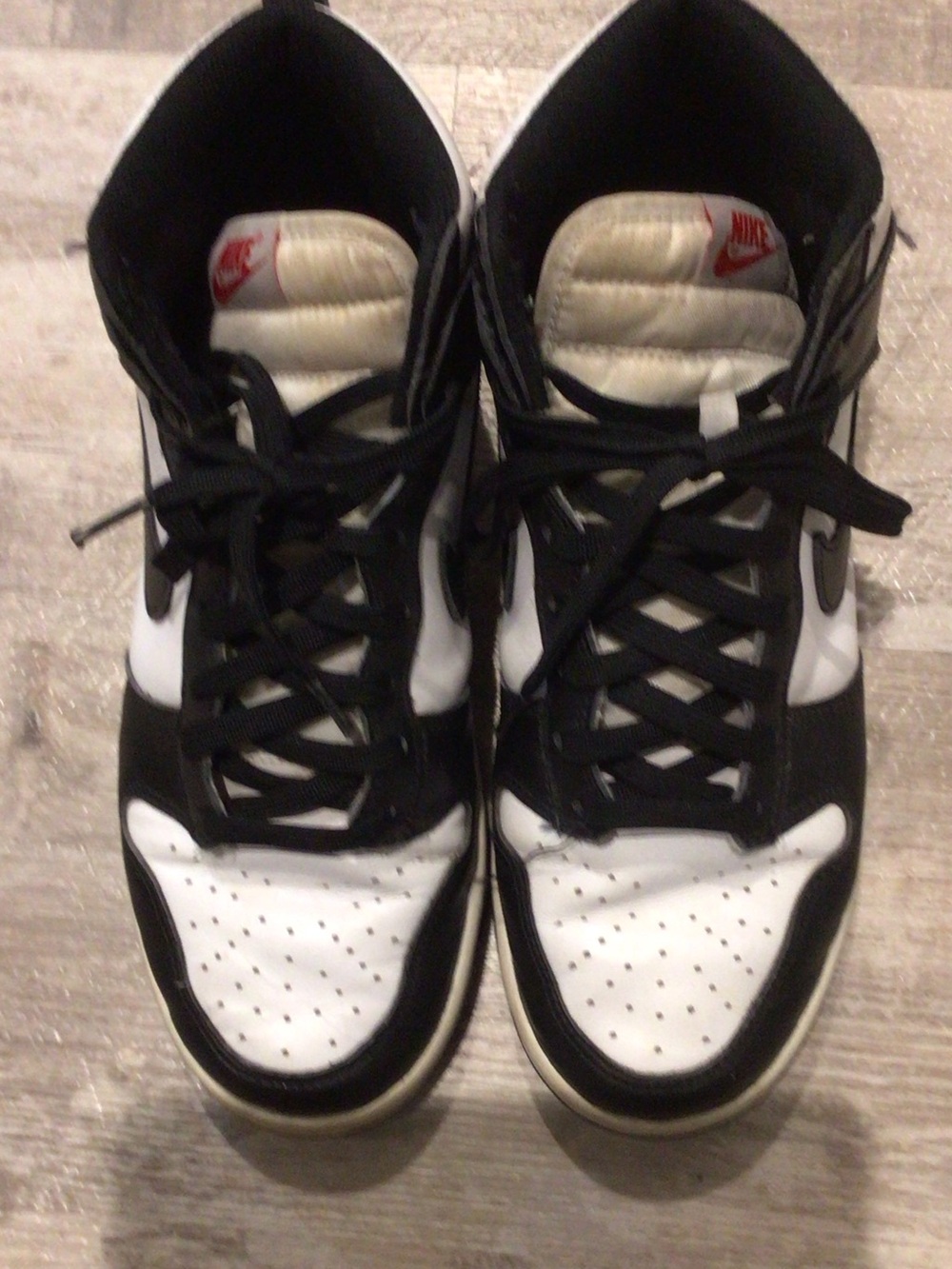 Nike Black and White High-Top dunks